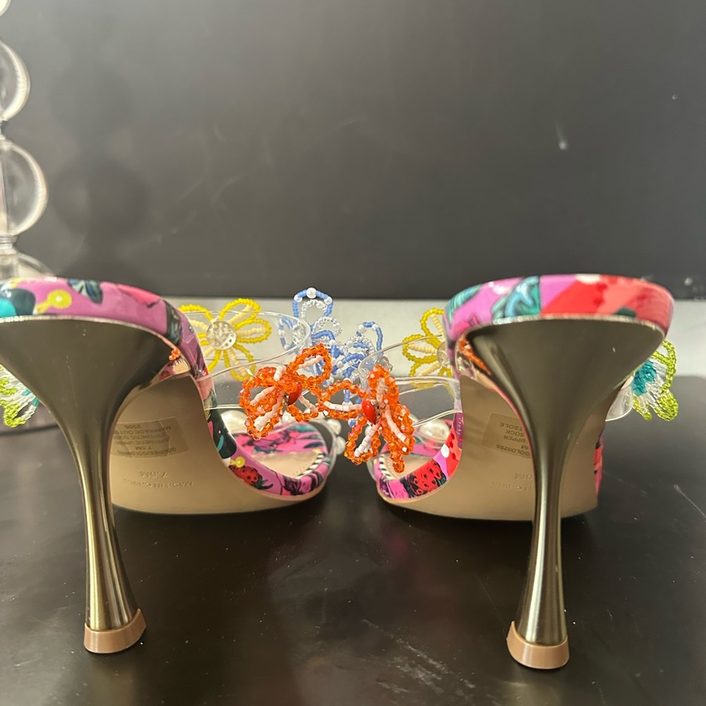🆕Betsey Johnson GOLDIEE Bright Beaded Floral Heels - Picture 10 of 17